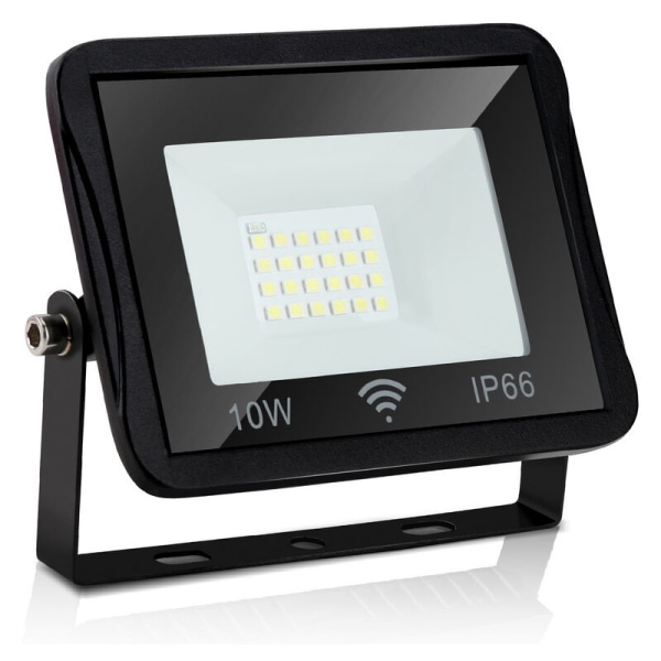 10W LED projektør Sort bevægelsessensor Varm hvid 3000K, til indendørs og udendørs belysning