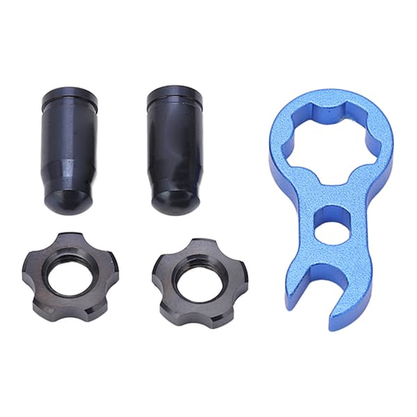RISK 7 Titanium Alloy Cykel Presta Ventil Lås Hårdhed Dækventil Låsemøtrik Sæt Sort