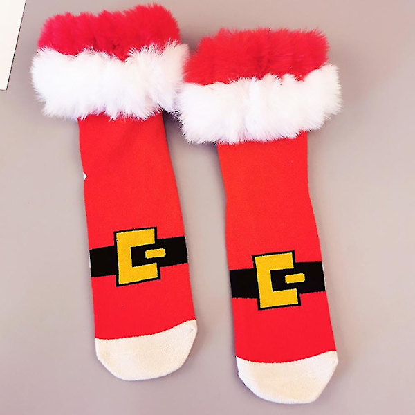 Damstrumpor i fuskpäls jul Fleece Xmas Socks