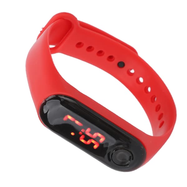Mini Lade Rød LED Digital Ur Silikone Rem Sport Studerende