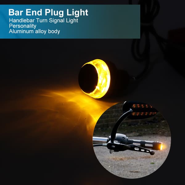 Universal 12V Motorcykel Styre LED Blinkers Ljus Ändplugg