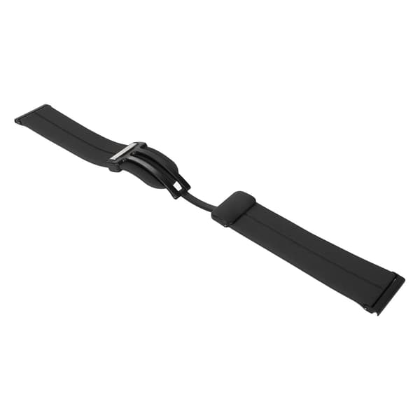 24 mm magnetisk foldbart spænde Quick Release silikonestrop til Suunto 7 9 D5i sort sportsur