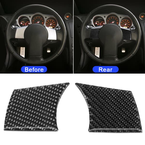 Kolfiber Interiör Ratt Panel Cover Passar Nissan 350z 2006-2009A