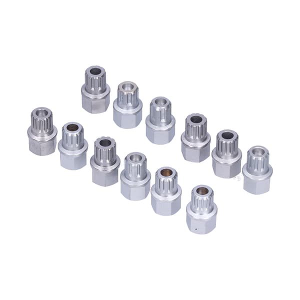 12-pack Spline Bits för Låsningshjulsmuttrar - Verktygssats för Bilunderhåll och Reparation