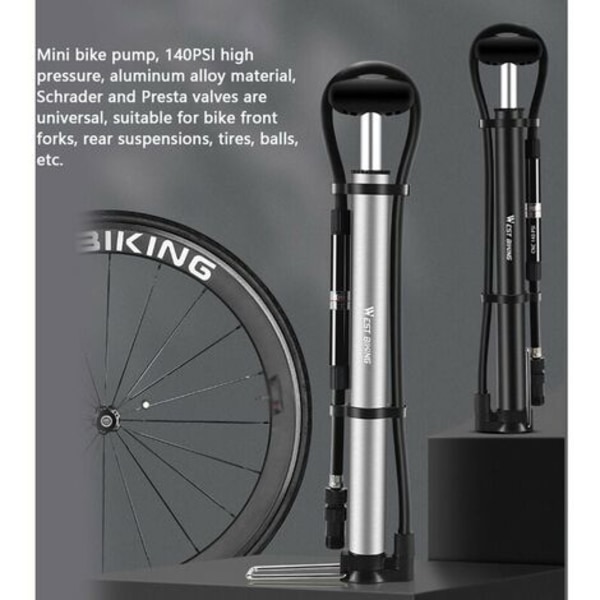 Minipyöräpumppu 140 PSI kannettava ilmapumppu MTB maantiepyörän pumpun täyttö painemittarilla sopii Presta- ja Schrader-venttiileihin