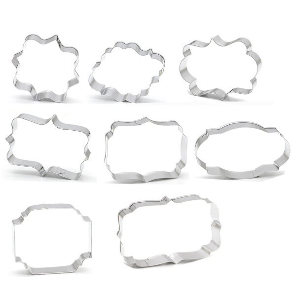 Sæt med 8 rustfrit stål Steamer Cookie Forme med DIY Mousse Ring,