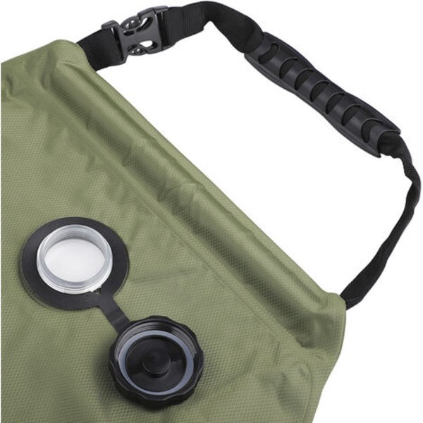 Solar samle brusetaske Bærbar camping brusetaske 20L sammenklappelig badevandstaske, grøn