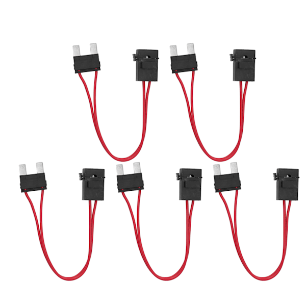 5 stk. sikringsholder-kontakt for bil, minitunge ledning for kjøretøy ATM 20A 16AWG med 5 sikringer ACL L 29,2 mm