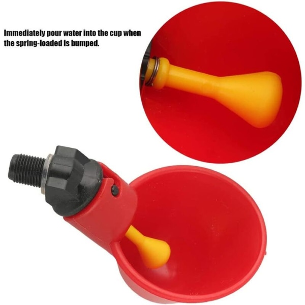 10 stycken Fjäderfä dricksvattenkoppar Drinker Feeder No Mess Chicken Drinker Chick Supplies för boskap Kyckling Hen Qu