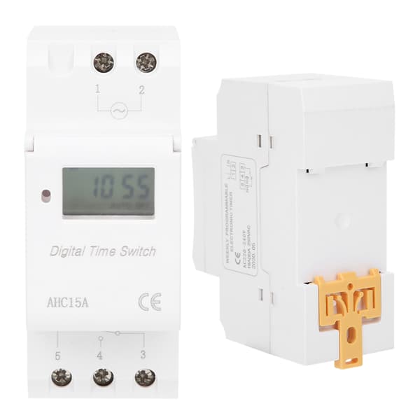 Digital LCD Timer Switch AHC15A AC220V-240V Industriell Spårtyp Kontrolltimer