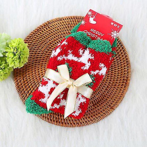 Christmas Lady Soft Fluffy Bed Sovstrumpor Elk 2 Pairs