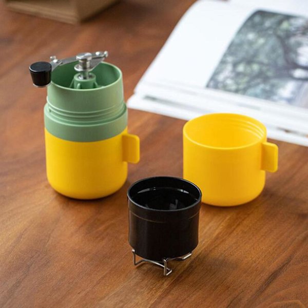 Kaffekvarn 3-delad hopfällbart handtag Kvantitativ malning Justerbar grovhet Löstagbar Vass kaffehandkvarn Köksprylar