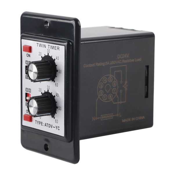 ATDV YC 6S 60M Dubbel Timer Relä Switch DC 24V