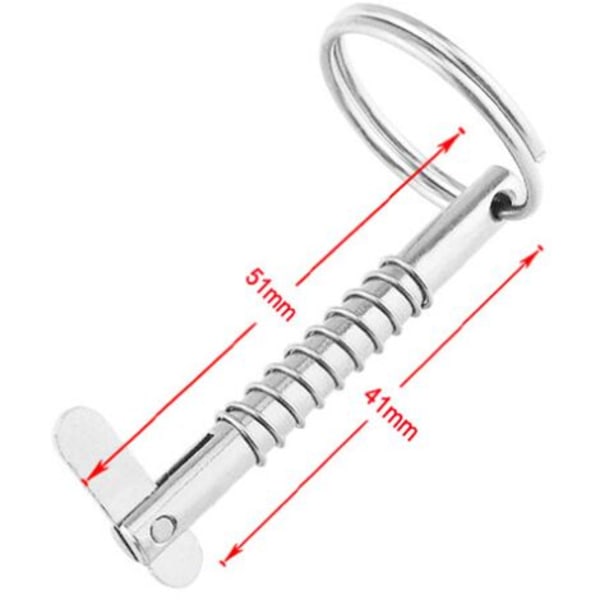 Diameter Bimini Boat Quick Release Pins med knast og fjeder, marine hardware, 316 rustfrit stål med trækring 5x51 mm