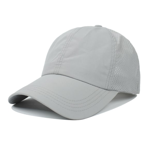 Utomhussport andningsbar Mesh Peaked Cap (ljusgrå)