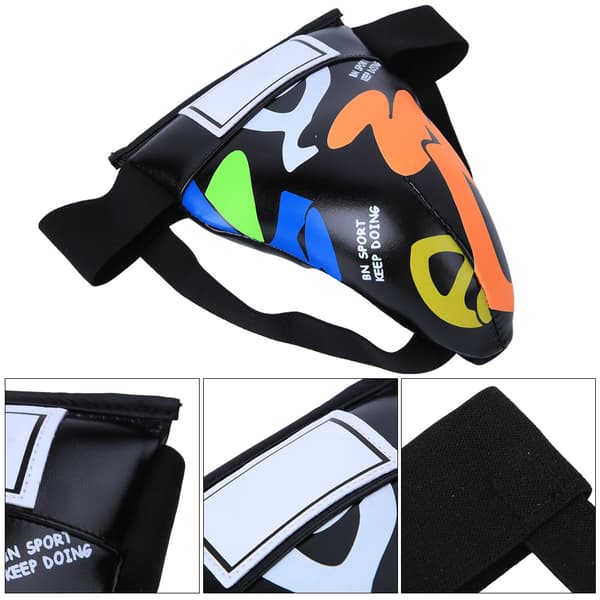 BN FIGHT Graffiti Barn Jockstrap Skyddsutrustning för Boxning Sanda Taekwondo Träning Svart