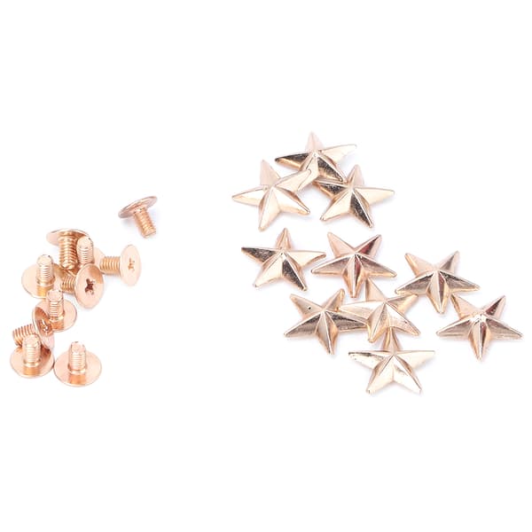 Metal Star Stud Nit Spike Skruv för läderväskor Skor DIY-dekoration (guld, 10 st, 14 mm)