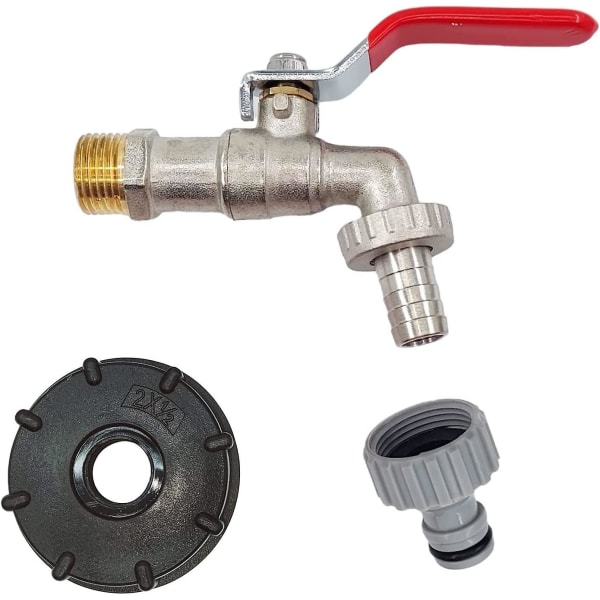 Vandhanetank 1000l Messing Fremstillet 1/2&quot; Adapterventil Ibc Vandopbevaringsboks Vandhane til haveregnvandsopsamler