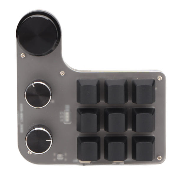 Brugerdefineret Mini Keypad 9 Taster 3 Knapper Programmerbar RGB Baggrundsbelyst Gaming Macro Keypad Sort