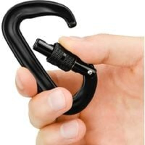 2 delar Heavy Duty Clip Karbinhake 12KN (1200KG) Klätterkarbinhake D-Ring Karbinhake Clips Twist Lock Karbinhake Clips för Gym Hängmattor Yoga Swing Camp