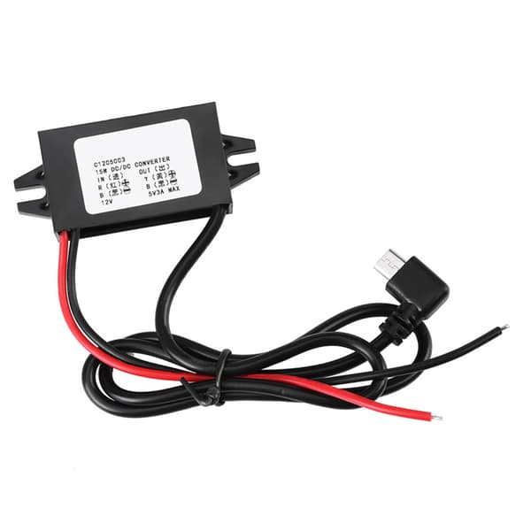 12V til 5V 3A Micro USB Biloplader