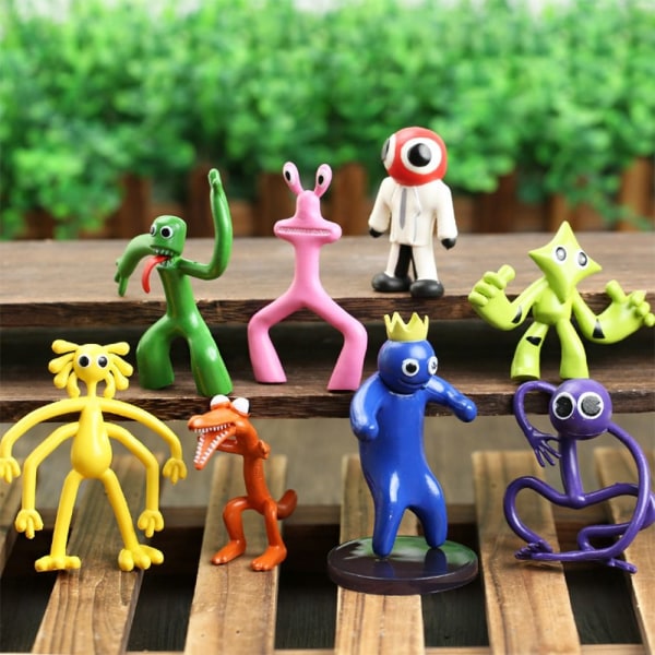 8st Rainbow Friends Anime Figur Kawaii docka tecknad modell