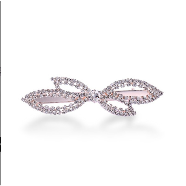Legeringsplade Rhinestone Spring Clip (symmetrisk sommerfugl)
