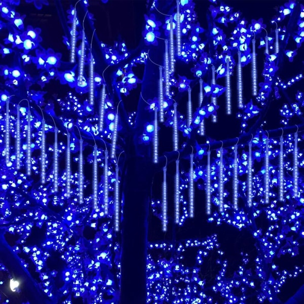 Rør 30CM LED Meteor Regnlys Solar String Lights, Vandtæt udendørs lys Bruseregnlys til julebryllup
