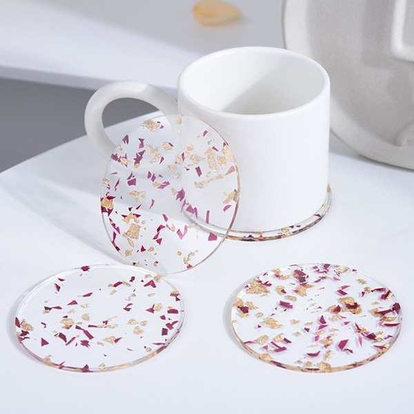 2 X Cup Coaster Nordic Style Liukumaton Pyöreä Monikäyttöinen Eristetty Akryyli Coaster Keittiötarvikkeet