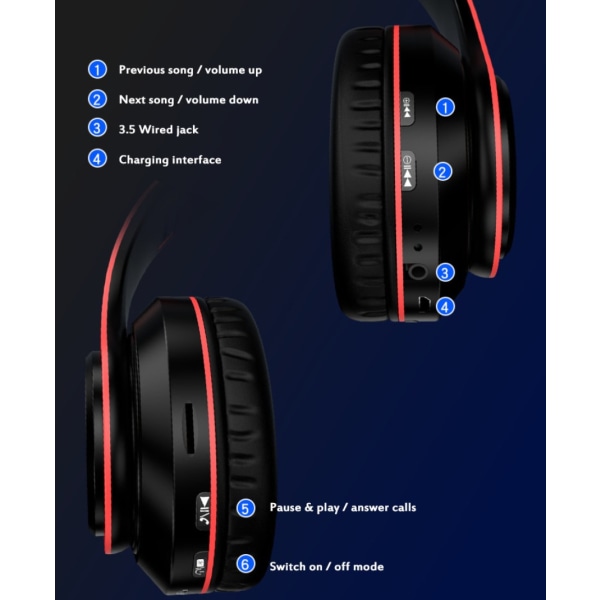 Hengittävä kevyt bluetooth kuuloke (puhdas musta)