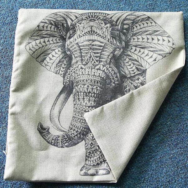Cover i bomullslinne 45*45cm, 201 Elephant Series