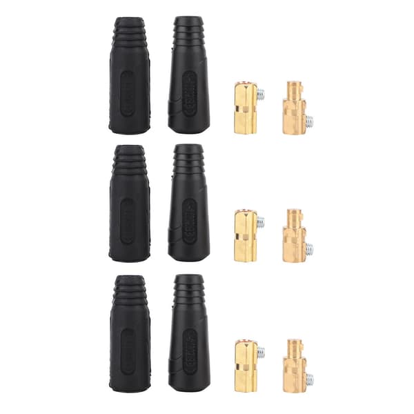 6 st koppar Euro Style svetskabelsnabbkoppling 200-400A svetstrådskontakt 10-25 mm