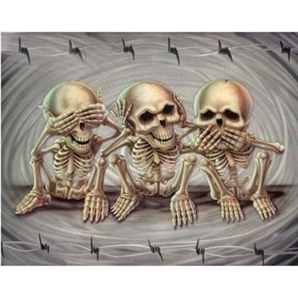 5D diamantmaleri, Happy Skull, 60*80cm