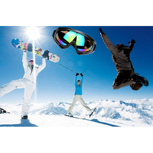 Sportsolglasögon Skidsnowboard UV-skyddsglasögon Färgglada glasögon Flerfärgade