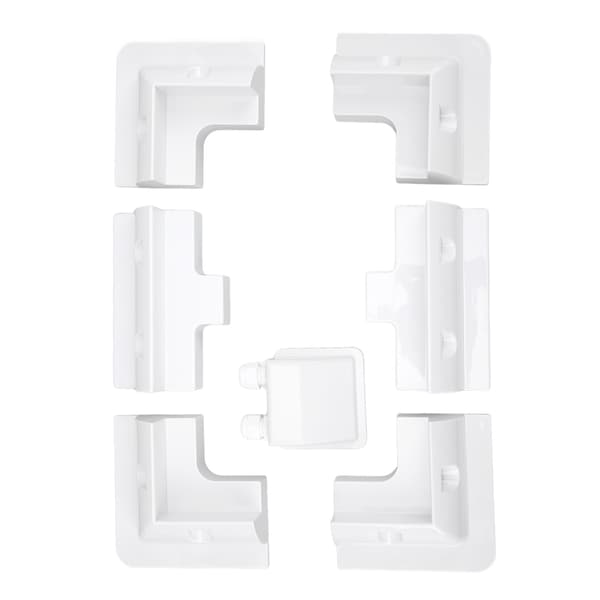 7-delars ABS Solpanel Hörnfäste Kit Borrfri Vit för RV Yacht Bungalow