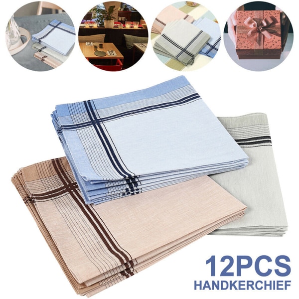 12X Men's Handkerchiefs Fabric