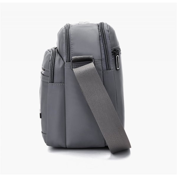Herr Canvas Shoulder Messenger Bag Crossbody Satchel Travel Man&#39;s Bags ljusgrå