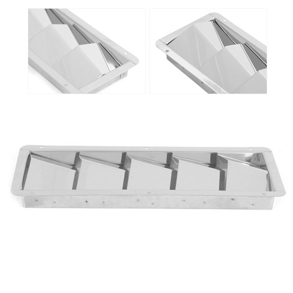 5 Spors Båt Grill Ventil Rektangulær Rustfritt Stål Holdbar Ventilasjons Grill Hardware