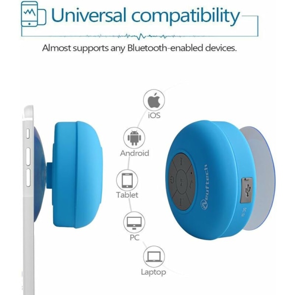 Mini Bluetooth -kaiutin Langaton Vedenpitävä Kannettava Stereo Handsfree Suihkukaiutin Yhteensopiva iPhone 6S 6Plus 6 5S kanssa