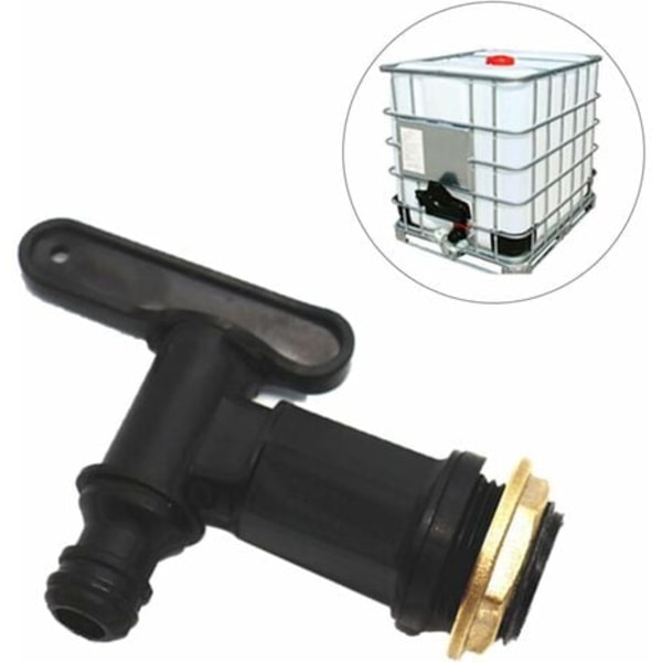 Kran Tank 1000l, Kran Plast Vann Tank Kran For Regnvannsamler, 3/4\" Kran Adapter Samlere Kran For I