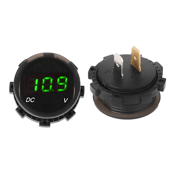 Modificeret motorcykel voltmeter LED digital display spændingsmåler panelmeter (grøn)