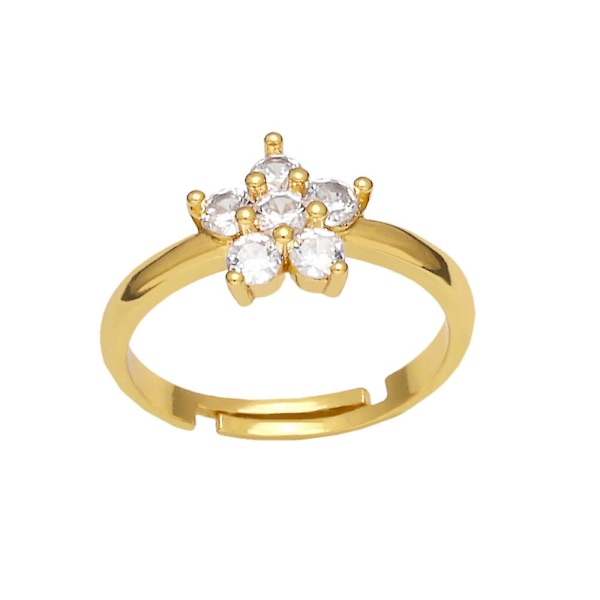Ring Vintage Zircon Flower Stud Modesmycken Ac8941 white