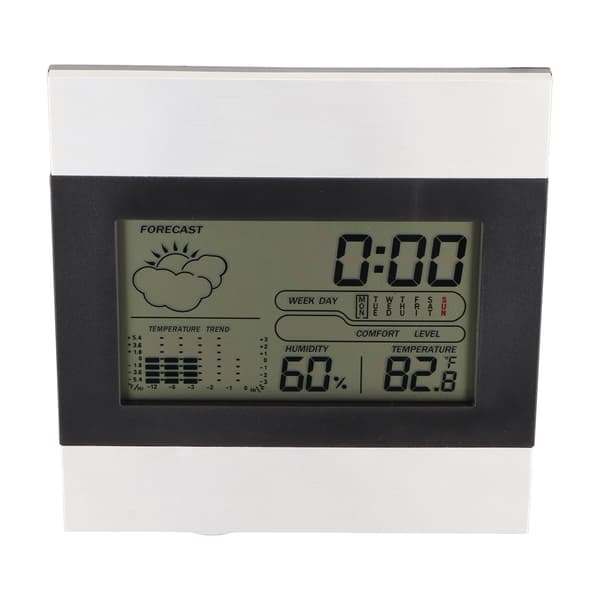 Digital Väderklocka Temperatur Luftfuktighet Display Aluminiumfodral Skrivbord Väggmontering Väckarklocka