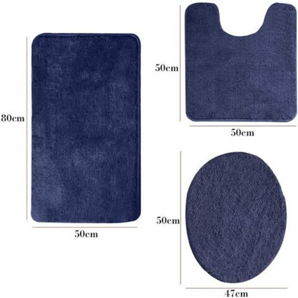 Badmatta set med 3 delar, fluffig duschköksmatta, mjuk mikrofibermatta set , enfärgad halkfri och absorberande golv
