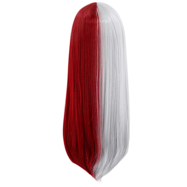 Todoroki Shoto Cosplay paryk varmebestandig syntetisk lang lige paryk--