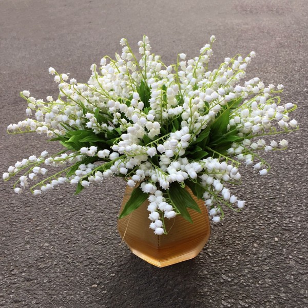 1 st konstgjord liljekonvalj hög simulering falsk blomma för hem bröllop dekoration