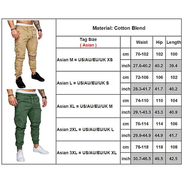 Enfärgade joggingbyxor med dragsko för män Grey 2XL