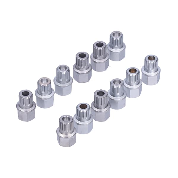 12-pack Spline Bits för Låsningshjulsmuttrar - Verktygssats för Bilunderhåll och Reparation