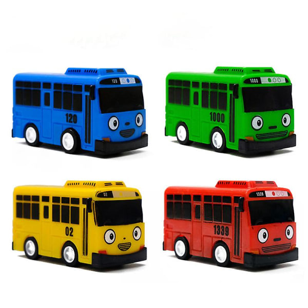 1st Slumpmässig färg Tecknad Mini Tayo Buss Taxi Tillbaka Barn Utbildningsleksaker Buss Koreansk Anime Modell Bussar Barn Födelsedagspresenter