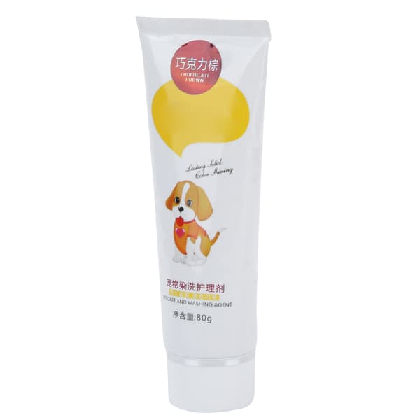 Kæledyrshårfarve Gel Semi-permanent Midlertidig Farve Brun Chokolade 80 ml